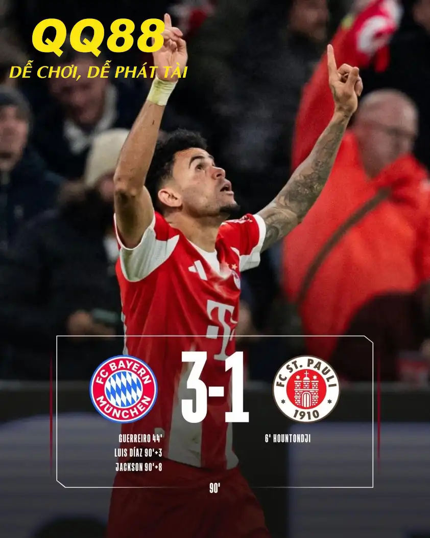 Bayern Munich có màn lội ngược dòng trước St. Pauli. Ảnh: CLB